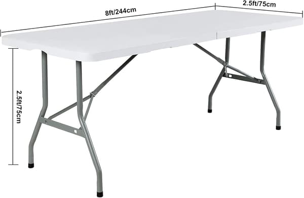 Spandex bordsdukar 8ft, monterad bordsduk för 8ft rektangulära bord (8ft, svart)