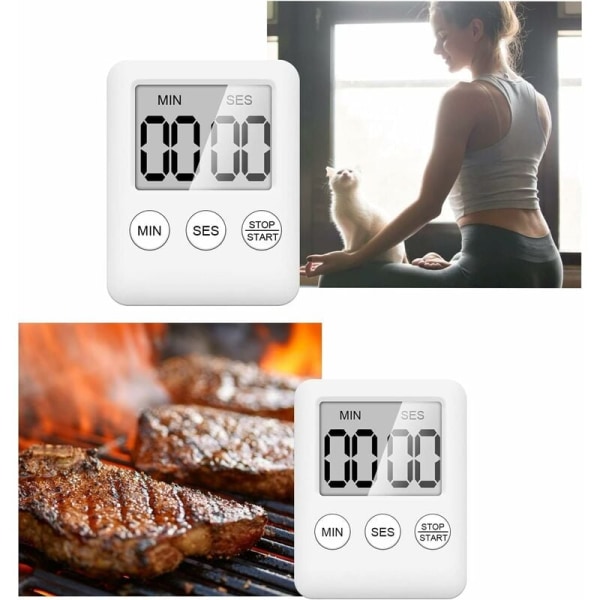 4-pak køkkentimere - Digital timer med magnet - Nedtællingstimer