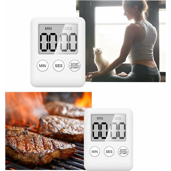 4 pakkausta keittiöajastinta - Digitaalinen ajastin magneetilla - Countdown Tim