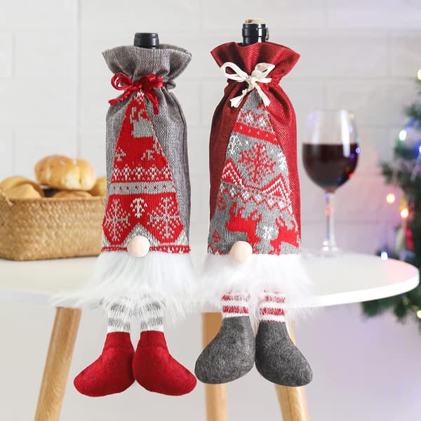 Vin julepose, gavepose til vinflaske i jute med snøre (