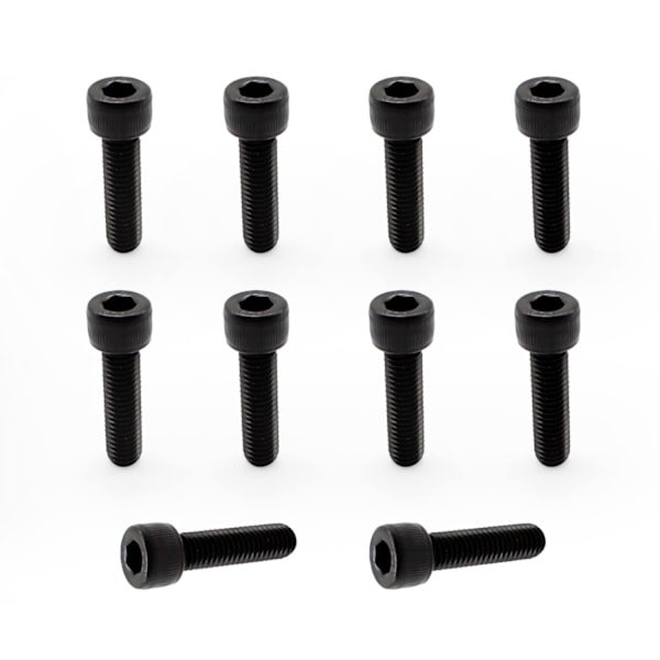 M8 Pultti, 10 Kappaletta M8 Ruuvi, Musta Ruostumaton Teräsruuvi, Hiiliteräs Kuusiopultti M8 x 30 mm, Hienoa Työtä, Soveltuu Teollisuuteen ja Mekaniikkaan