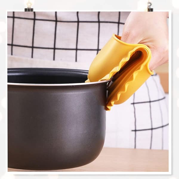Tykkede silikon termiske grep Dumplings form - Gult par He