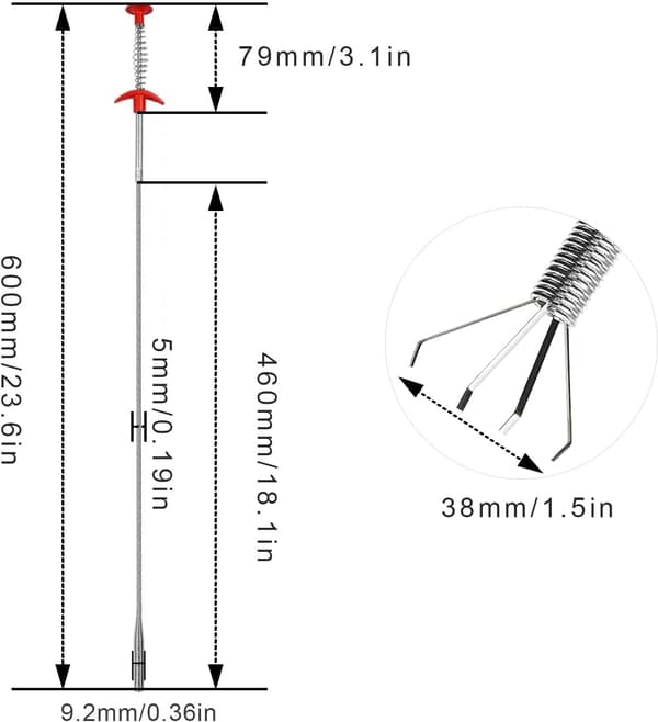 Rørrenser, 60 cm rør, sammenleggbar rørrenser, fireklørhåndtak, komfortabel