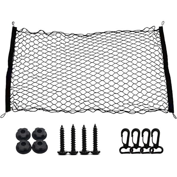 Auton tavaratilan säilytysverkko 90x40cm Sopii useimpiin auton tavaratiloihin Superelastiset kiinteät matkatavaroiden säilytysverkot