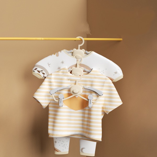 Klädhängare för babyrum, ultratunna halkfria och utdragbara tvättbyxhängare för spädbarnskläder - 5 st gula present - justerbara barn