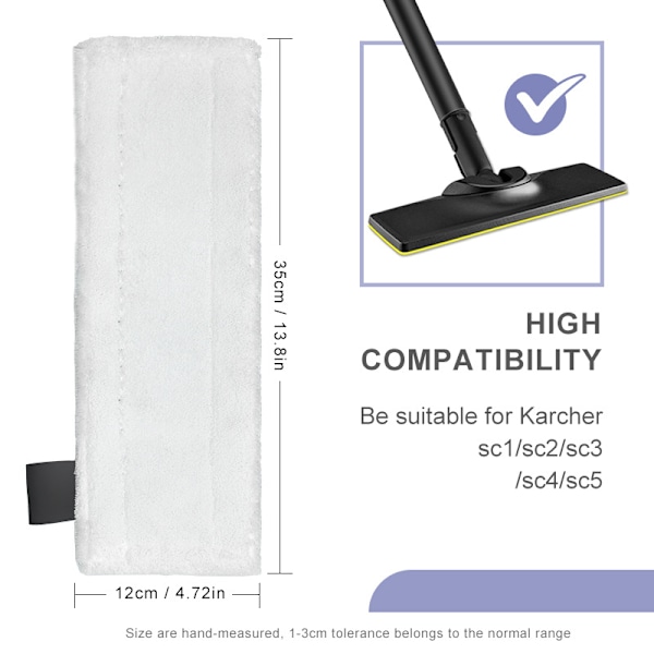 Kärcher SC2 SC3 SC4 SC5 höyrypuhdistajalle tarkoitettu 4 osan lisävarustepaketti, jossa on Kärcher Easy Fix -höyryliina