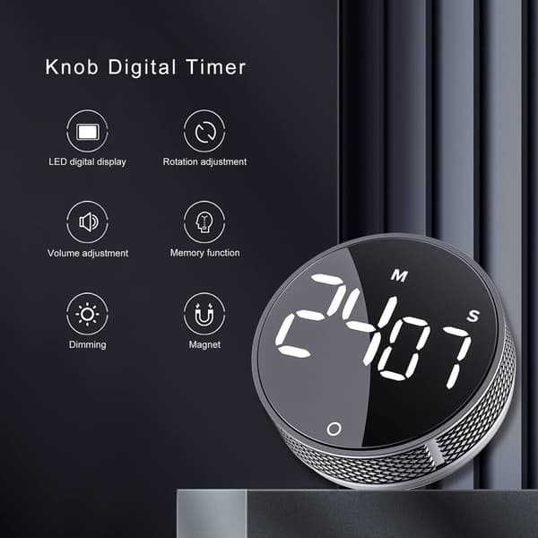 Digital kjøkken timere, stor LED-skjerm magnetisk nedtellingstimer for sett