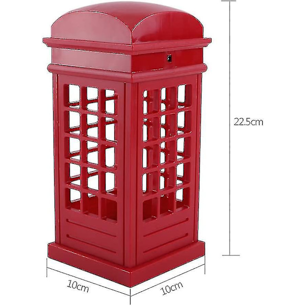 Retro London Telefonboks Sengelampe - LED Nattelys til H