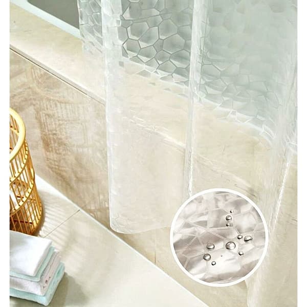 Transparent duschdraperi, 180x200cm 3D duschdraperi badrum