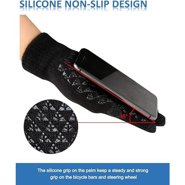 Vinterhandsker til mænd og kvinder, opgraderede touch screen anti-slip varme