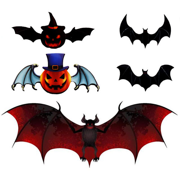 Halloween-koristelu 3D PVC-seinätarra, kurpitsa, lepakko