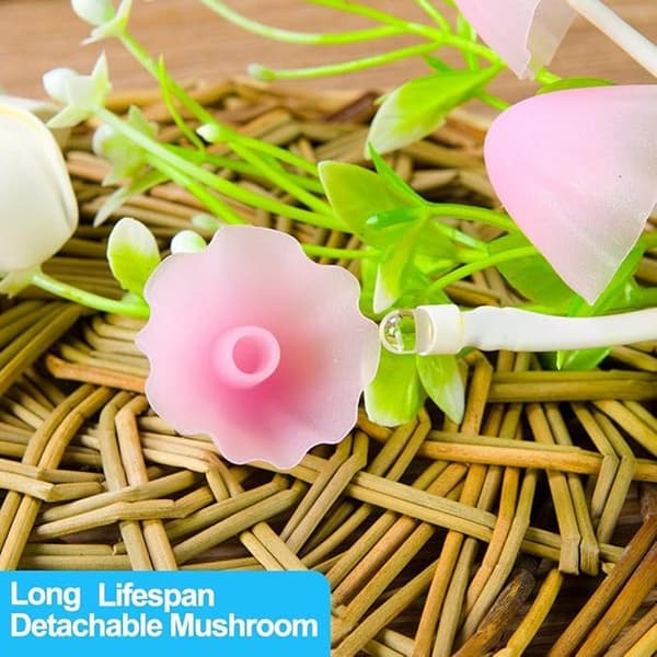 2 stk. Plug-in Flower LED Mushroom Natlampe med skumring til daggry-sensor