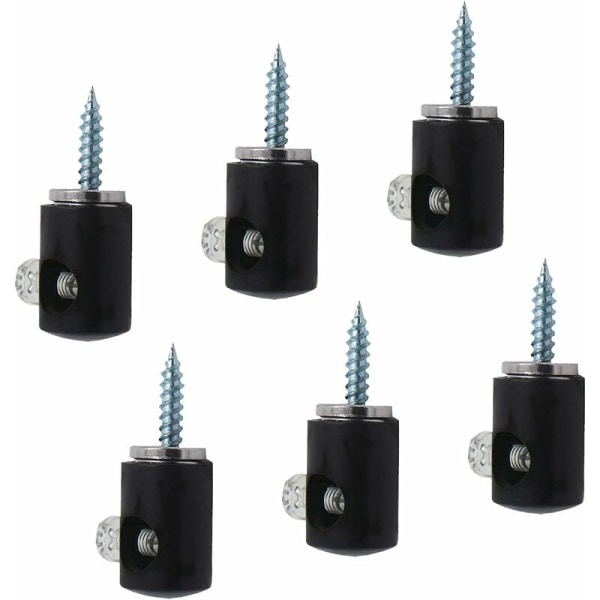 6-pak lysekronbelysningskroker, lysekronkrok, taklampe, kabel, svart