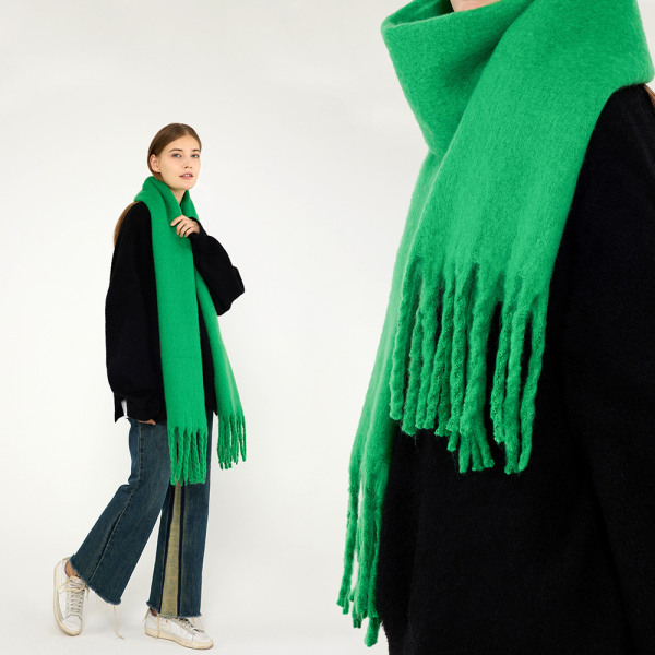 Luksus Cashmere Dame Halstørklæde Vinter Tyk varm Solid Cape Wraps F