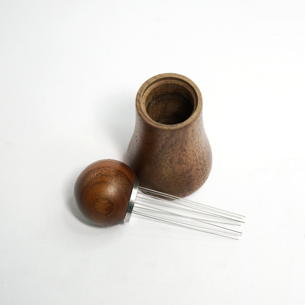 1 stk. Kaffe Klud Pulver Nål Omrøring Løs Pulver Nål Rustfrit Stål med Klud-stil Pulver Nål Base, 9,2*4,6cm