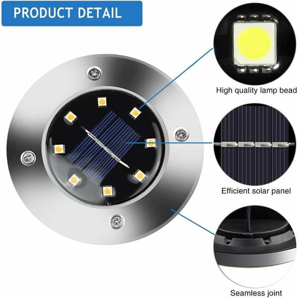 Utendørs solcellelys 8 LED 4 stk hagespotlys solcellelys vanntett IP65