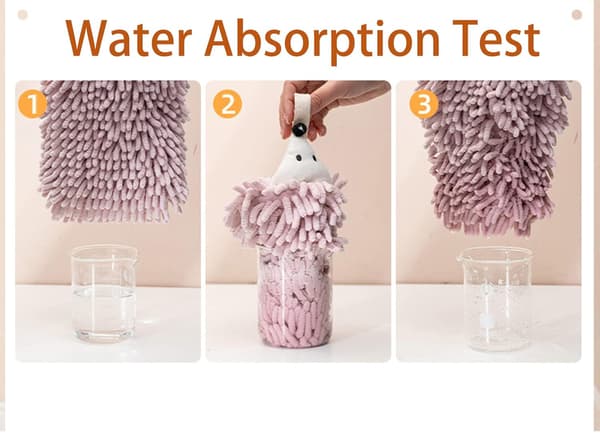 2 Pack Söta Djur Chenille Handdukar, Fuzzy Ball Handduk med Loop,