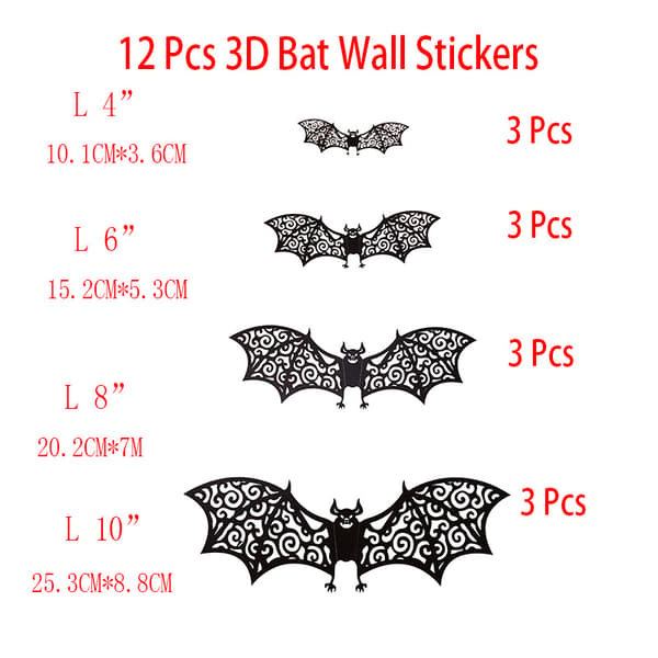 Halloween hullet flagermus 3D stereo sort flagermus spøgelse