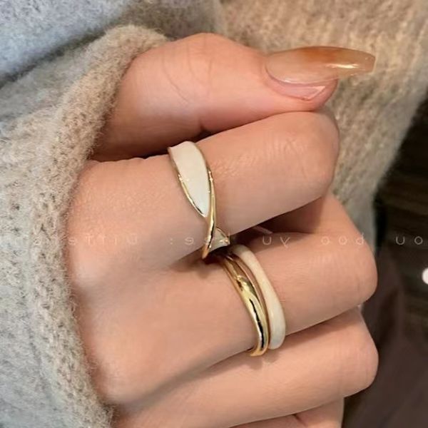 2 kpl Säädettävät Avoimet Renkaat - Trendikkäät Elegantit Ainutlaatuiset Kuutio Zirkonia