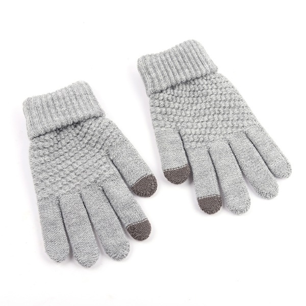 Dame Vinter Touchscreen Handsker Termisk Kabel Strik Uld Fleece