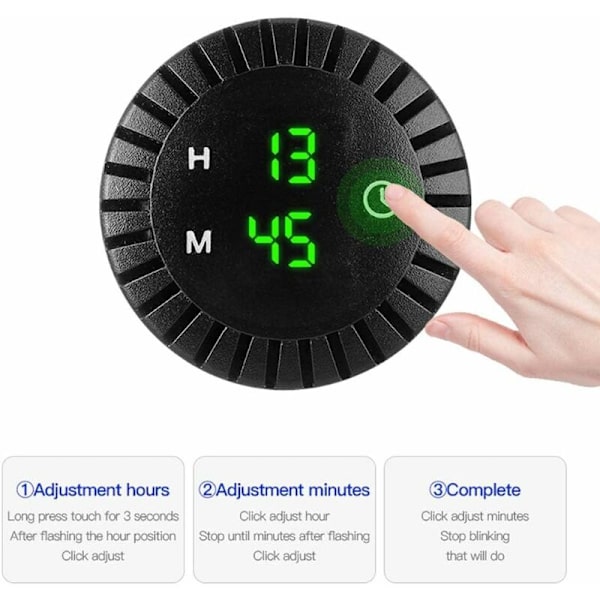 Billad LED-klokke Touch-klokke 12V/24V Vanntett Billad Digital klokke Mini Led Digital klokke Mini Motorsykkel klokke 2,01 tommer diameter for biler, skip, SUV Blå