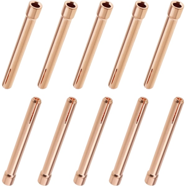 10st 10N24 3/32\" 2.4mm Volframelektrodhylsor för WP17 WP18 WP26 Serien Röd Koppar TIG Svetsbrännare Tillbehör