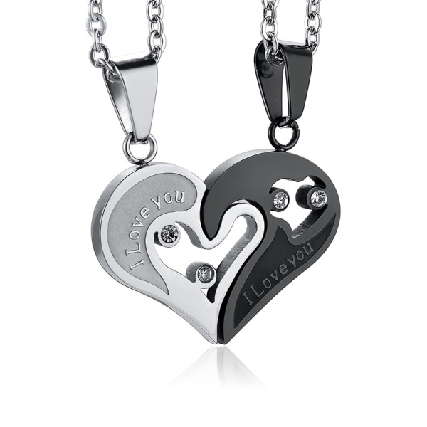 2st hans & hennes par gåva hjärta hänge kärlek halsband Set för älskare Valentine