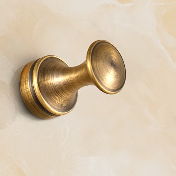 Sæt med 2 Solide Messingvægkroge - Klassisk Design - Bronze