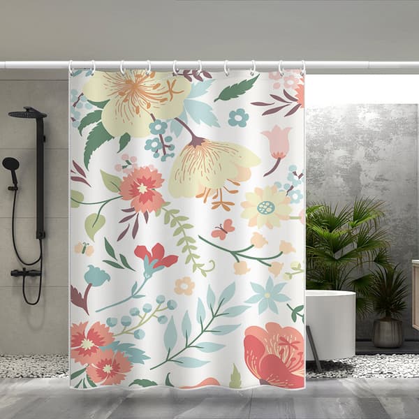 Duschdraperi Vattentät Blommig Duschdraperi 100X180CM