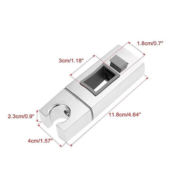 Glidande duschhuvudhållare för skena - 18 x 30 mm - rektangulär