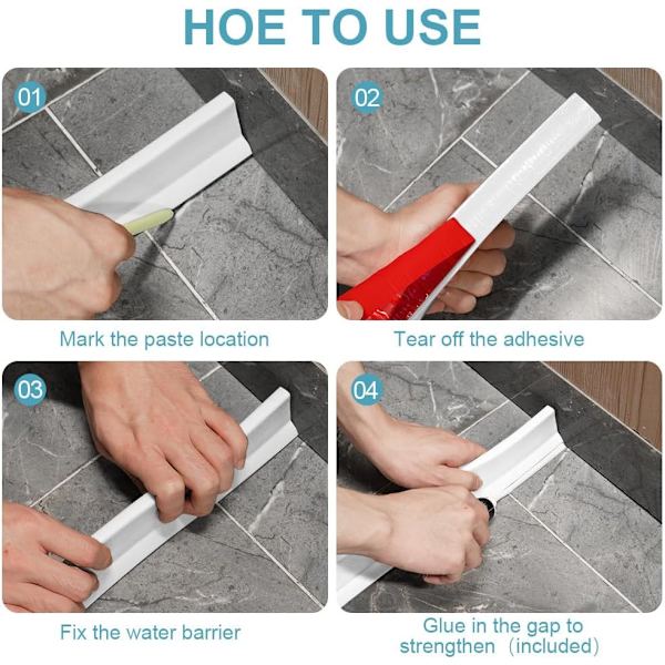Foldbar Dusjbarriere, 1M Foldbar Dusjbarriere for Våt og Tørr Vannseparasjon og Holder Vann Inne i Terskelen, for Kjøkken og Bad