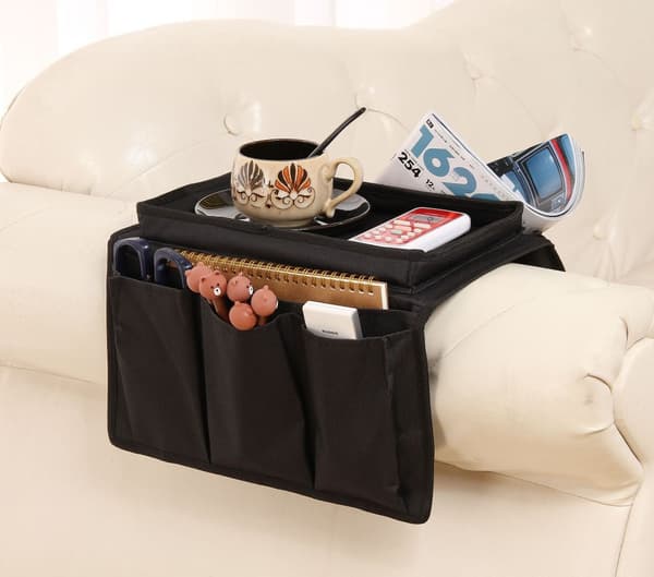 Sofa armlæn organizer med 4 lommer og kopholder bakke sofa