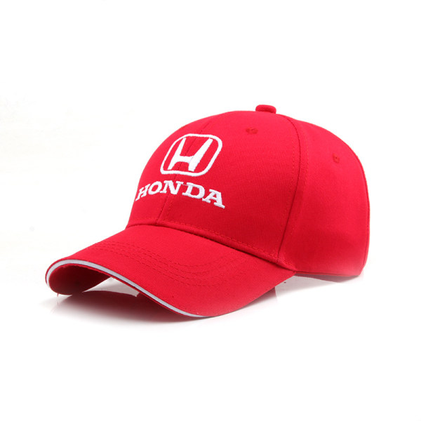 Visor Embroidered Baseball Cap Honda Team Racing Car Cap-Red