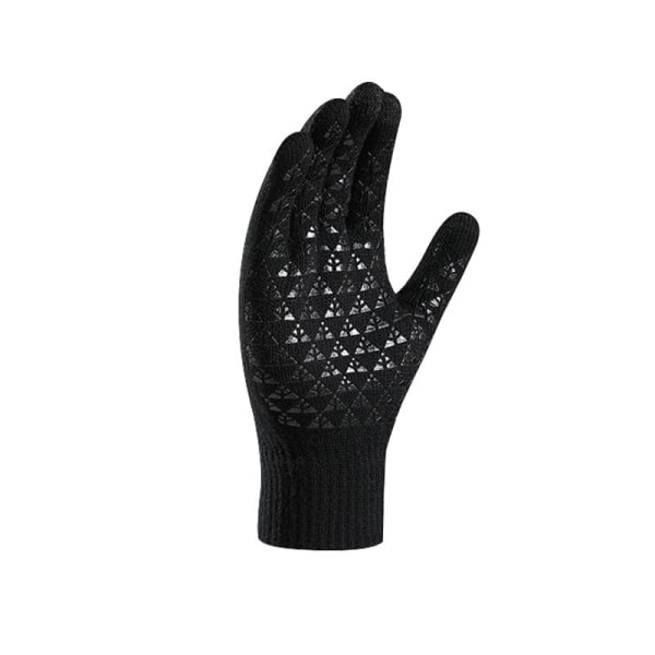 Pair Winter Touch Screen Gloves, Sports Gloves, Warm, Non-Slip, with Soft Knit Thermal Lining, for Men and Women (Black)