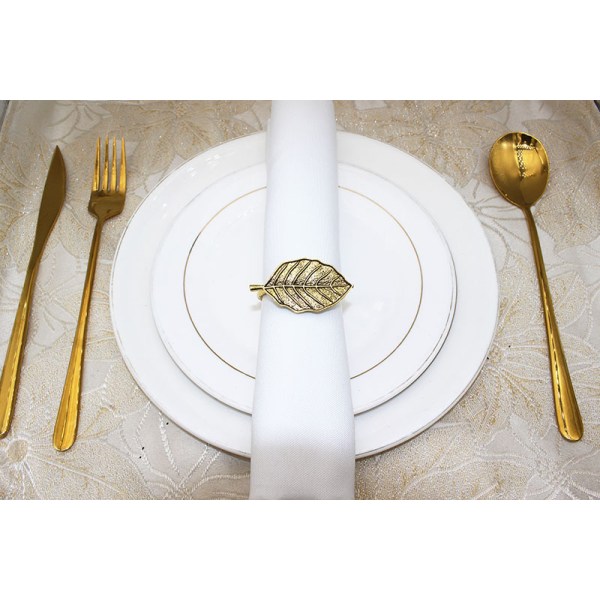 12 st antika guld lönnlöv servett spänne (B)