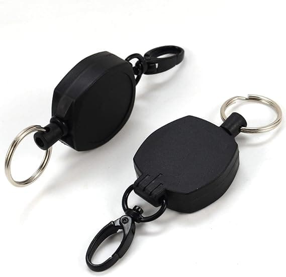 2PCS bærbar uttrekkbar nøkkelring med anti-tap elastisk ståltråd