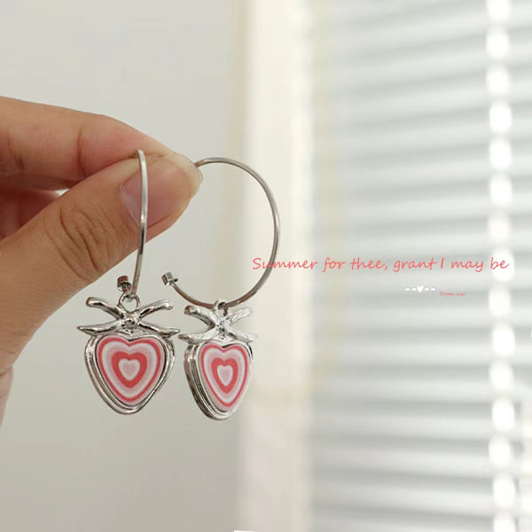 Hjerte Dangle Drop Stud Øreringe Hjerte Smykker Gaver til Kvinder Bir