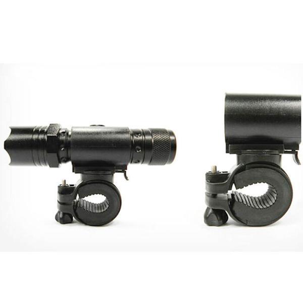 2 stk Sykkellys Holder, 360 Graders Rotterbar Sykkel Lommelykt Holder for Sykling, Svart, 8*4*5.8cm
