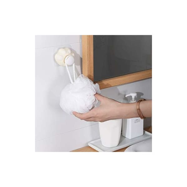 Sæt med 4 søde klæbende kroge til badekåber og håndklæder, store alsidige ABS-kroge（blå）