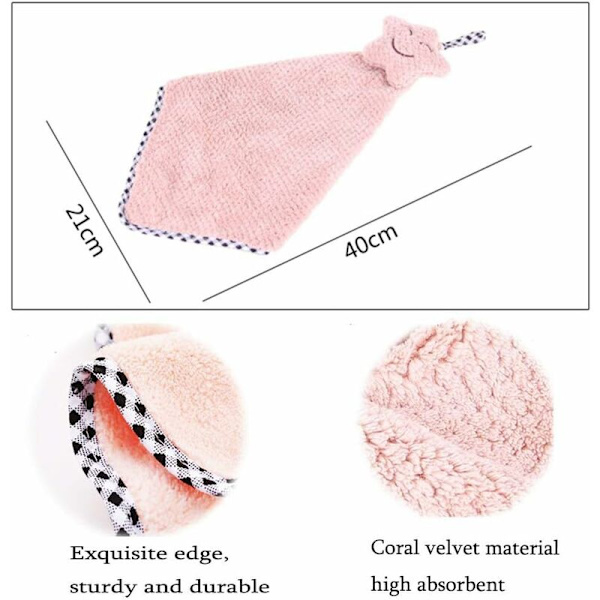 Stjerneformede absorberende håndklæder til køkken eller badeværelse, absorberende håndklæde til køkken og badeværelse, pink 6 stk.