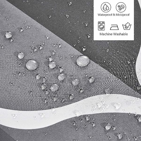 Dusjforheng 180x200CM Vanntett Polyester Stoff Maskinvask
