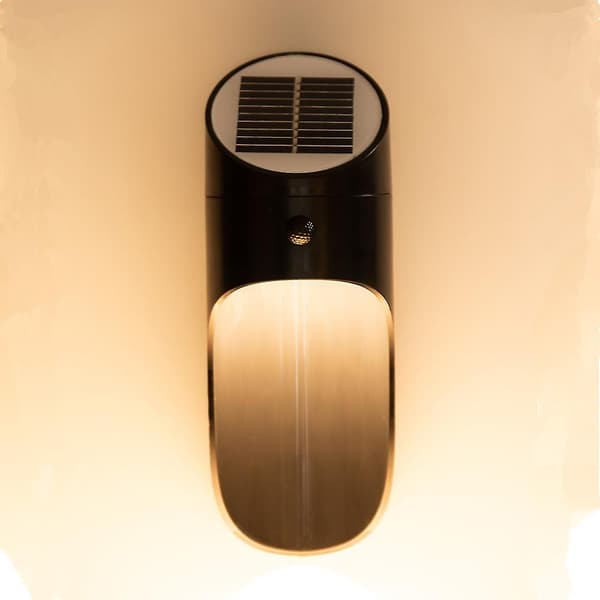 Utendørs vegglampe utendørs solcellelampe svart