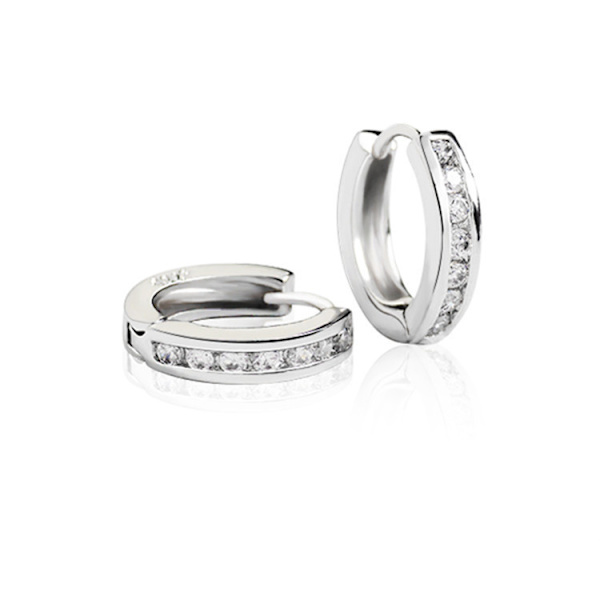 Örhängen mode high-end nya singel rad diamant kvinnliga U-formade