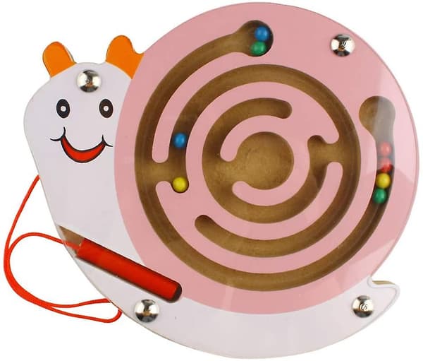 Mini Djur Magnetisk Labyrint Pussel Spel Träbräda Leksak För Barn