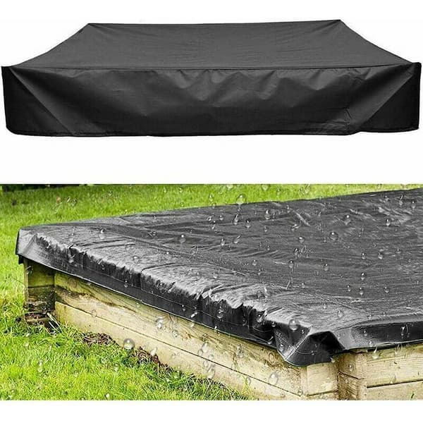 Sandkassedeksel med elastisk, vanntett Oxford-stoff for sandkasse,