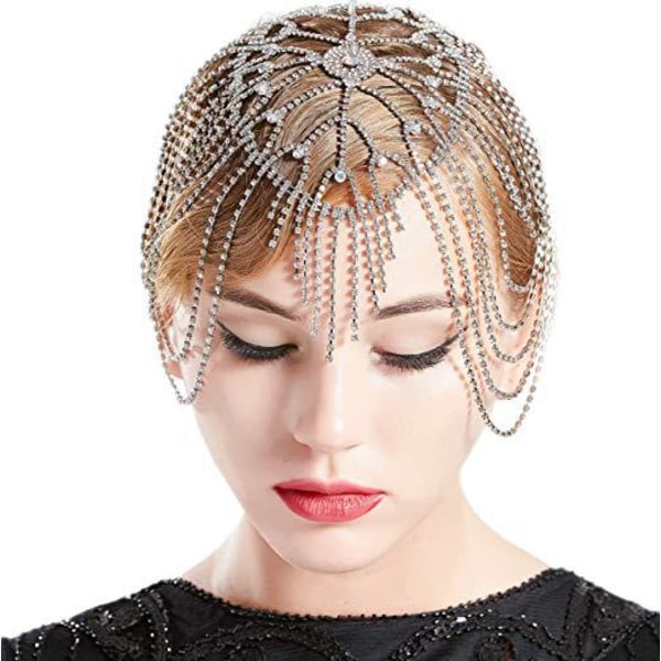 Elegant Pearl Head Chain Gold Headpieces Bröllopshårtillbehör