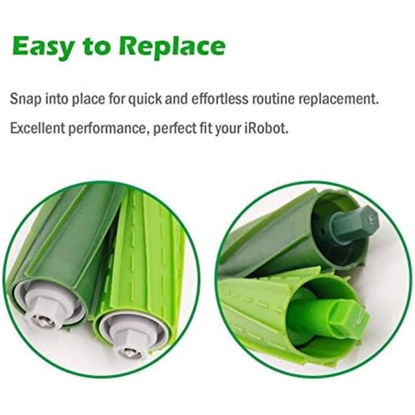 3 Set Dual Multi-Surface Rubber Roller Brushes Replacement PartsV