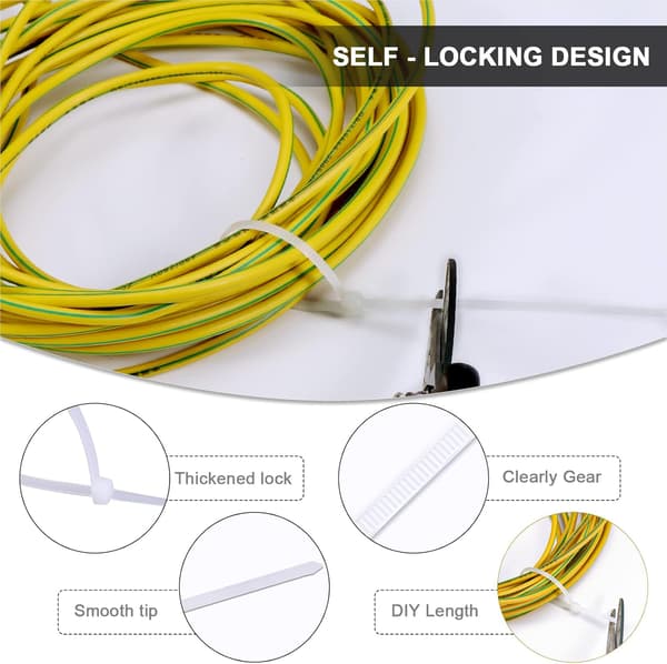 200 x 2,5 mm Nylon Elektriska Kabelband Kabelband, Växtkabel