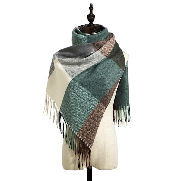 Vinterhalsduk Sjal Kvinna Rutig Elegant Lång Mjuk Varm Stolar Scarves Tartan Wrap Stickad Sjal Vinter Poncho Stole för Kvinnor Män