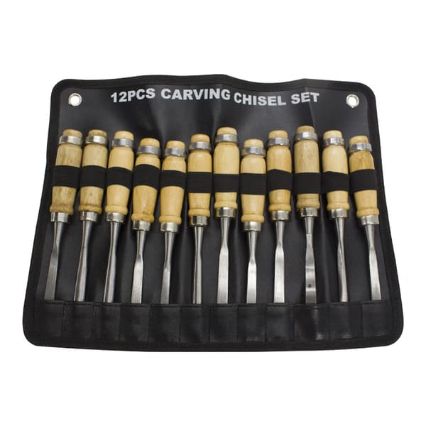 Hand Carving Gouge Set, 12 Piece Wood Carving Hand Chisel Tool Se